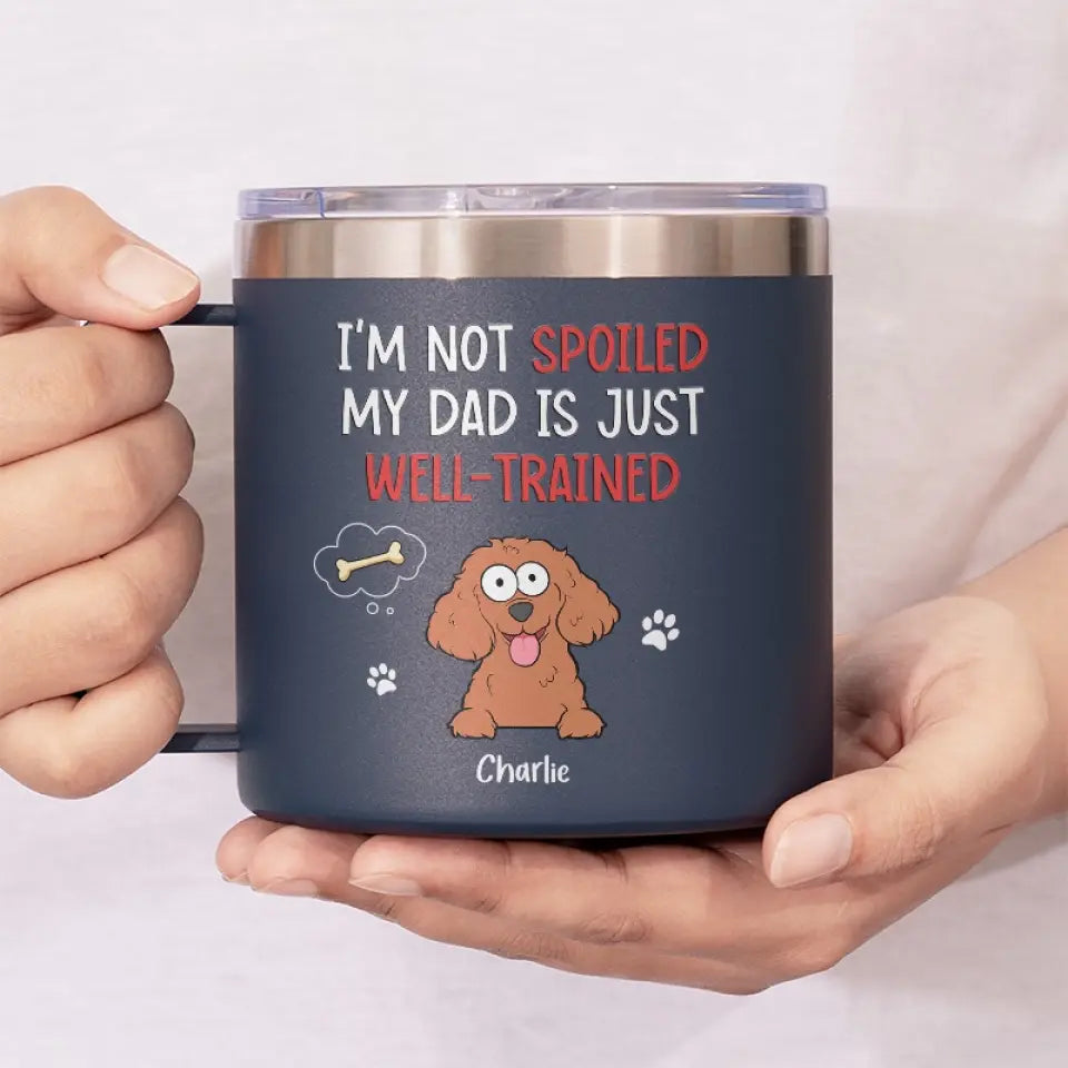 Les animaux de compagnie sont notre famille préférée - Gobelet personnalisé en acier inoxydable de 14 oz avec poignée pour chien et chat - Cadeau pour les propriétaires et les amoureux des animaux
