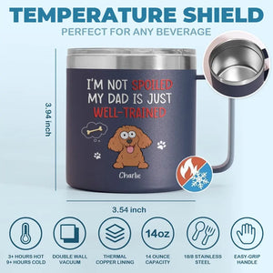 Les animaux de compagnie sont notre famille préférée - Gobelet personnalisé en acier inoxydable de 14 oz avec poignée pour chien et chat - Cadeau pour les propriétaires et les amoureux des animaux