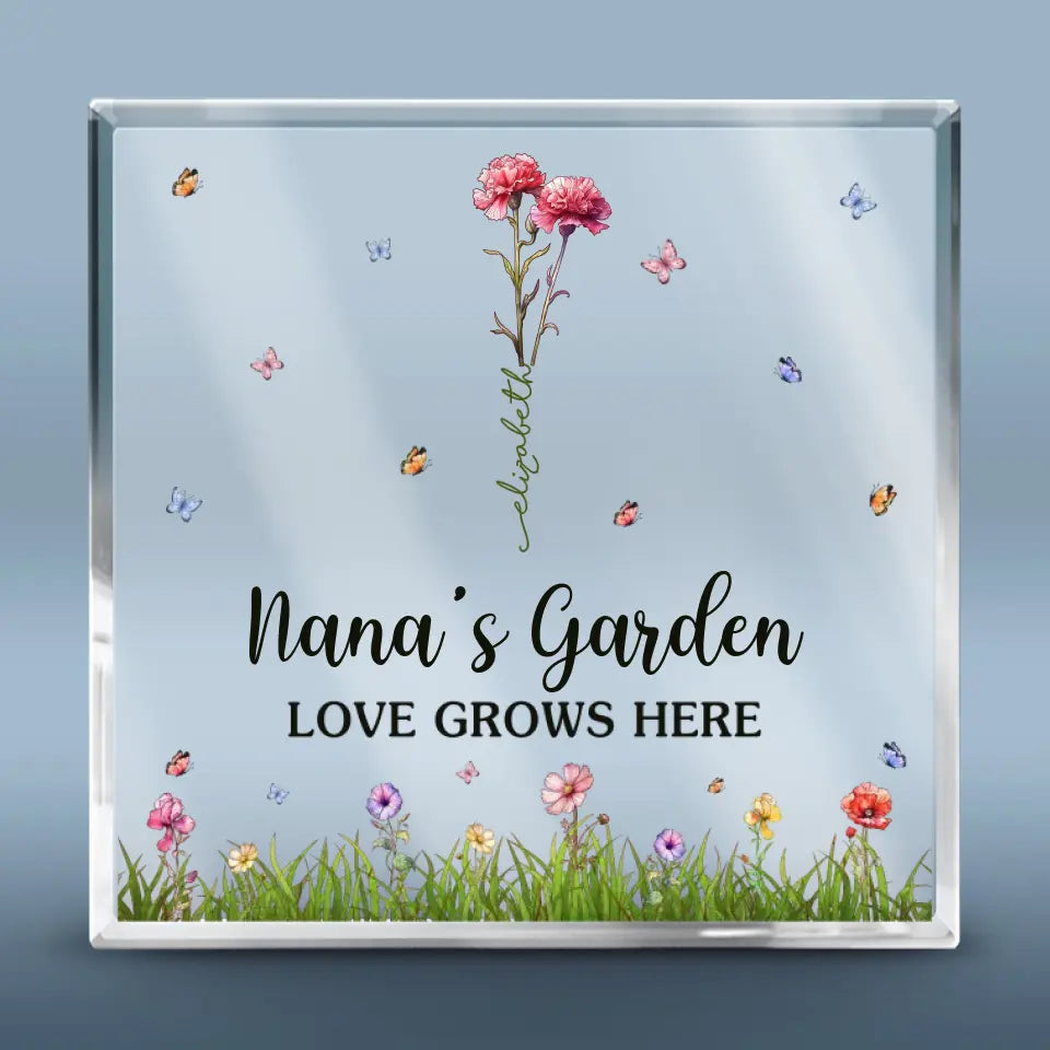 Vous et les roses êtes très semblables - Plaque acrylique carrée personnalisée pour la famille - Cadeau pour maman, grand-mère