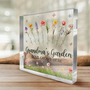 Vous et les roses êtes très semblables - Plaque acrylique carrée personnalisée pour la famille - Cadeau pour maman, grand-mère