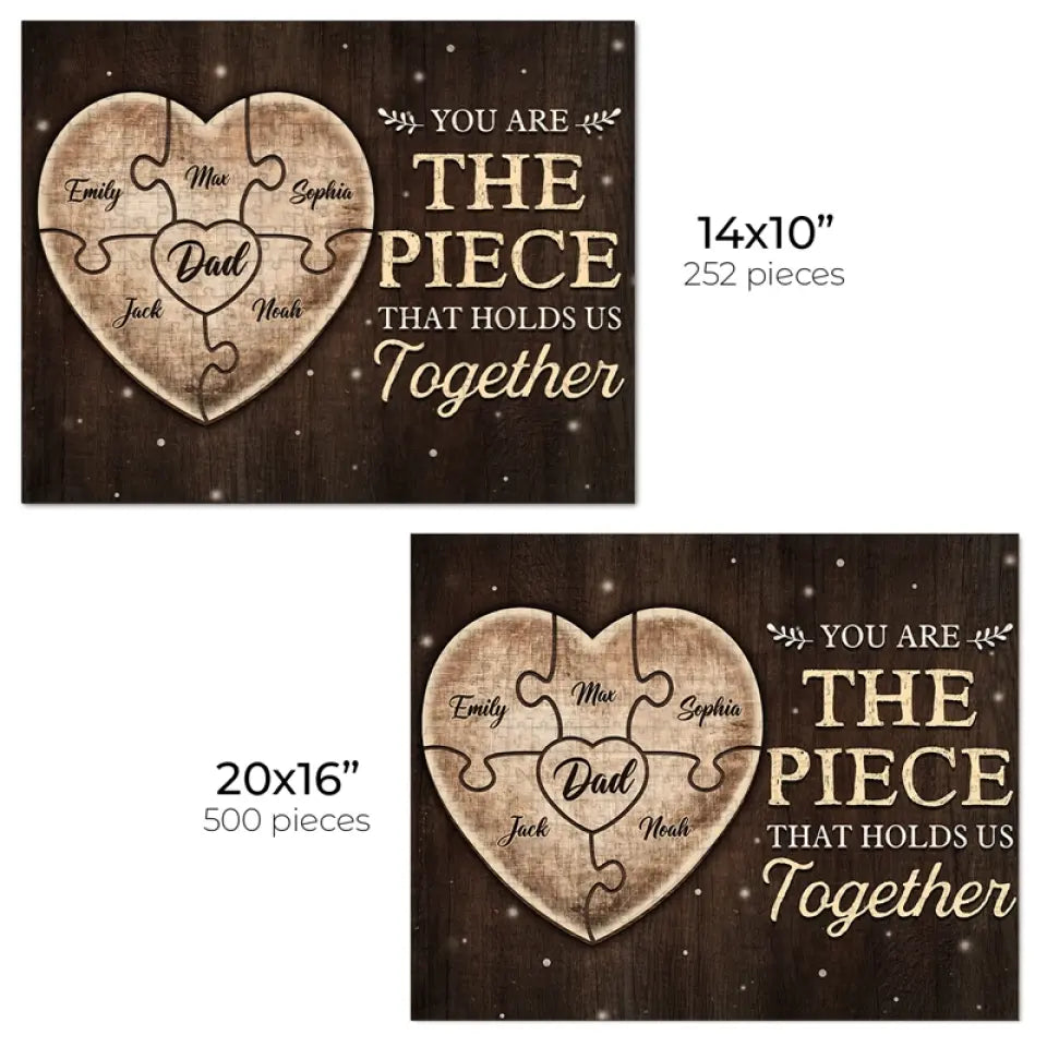 Papa, tu es mon héros pour toujours - Puzzle personnalisé familial - Fête des pères, cadeau pour papa, grand-père