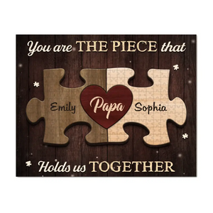 Tu es le cœur de notre famille - Puzzle personnalisé pour la famille - Fête des pères, cadeau pour papa, grand-père