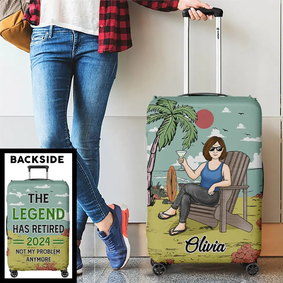 Ce n'est plus mon problème - Housse de bagage personnalisée - Cadeau d'appréciation et de départ à la retraite pour collègues, collègues de travail, collègues et amoureux du voyage