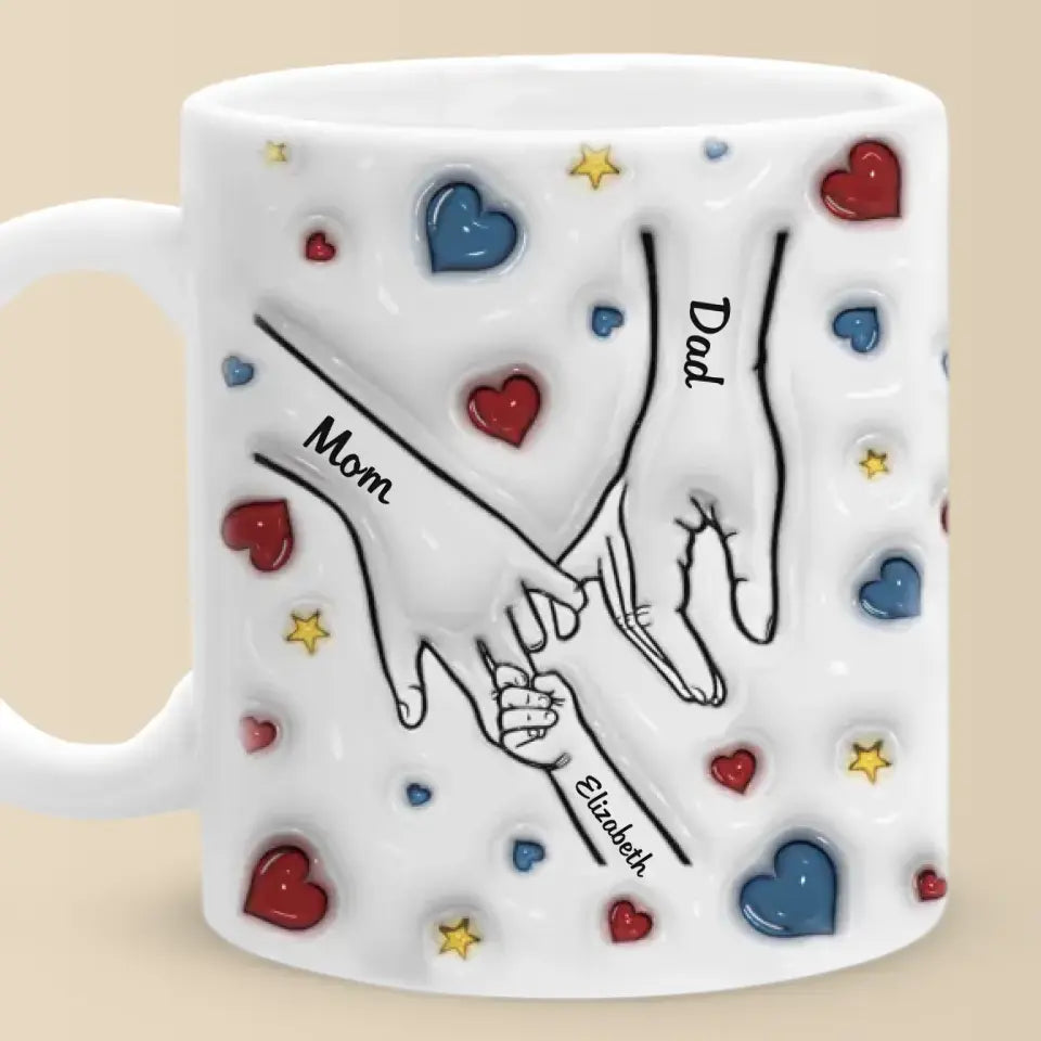La famille est là où l'amour ne finit jamais - Mug personnalisé avec effet gonflé 3D - Cadeau pour les membres de la famille