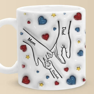 La famille est là où l'amour ne finit jamais - Mug personnalisé avec effet gonflé 3D - Cadeau pour les membres de la famille