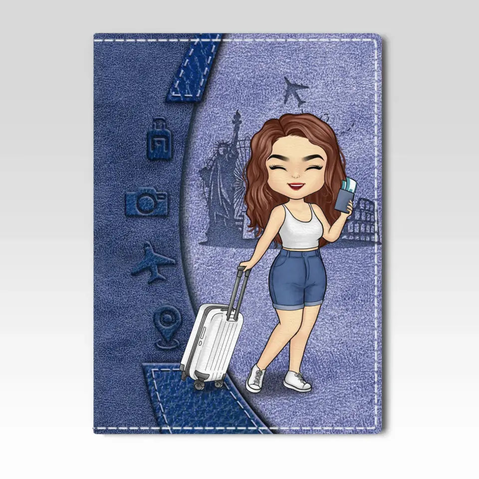 Voyagez assez loin, vous vous rencontrez - Étui de passeport personnalisé, porte-passeport - Cadeau de vacances, cadeau pour les amateurs de voyages d'aventure