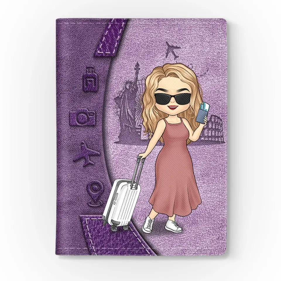 Voyagez assez loin, vous vous rencontrez - Étui de passeport personnalisé, porte-passeport - Cadeau de vacances, cadeau pour les amateurs de voyages d'aventure