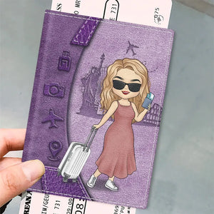 Voyagez assez loin, vous vous rencontrez - Étui de passeport personnalisé, porte-passeport - Cadeau de vacances, cadeau pour les amateurs de voyages d'aventure