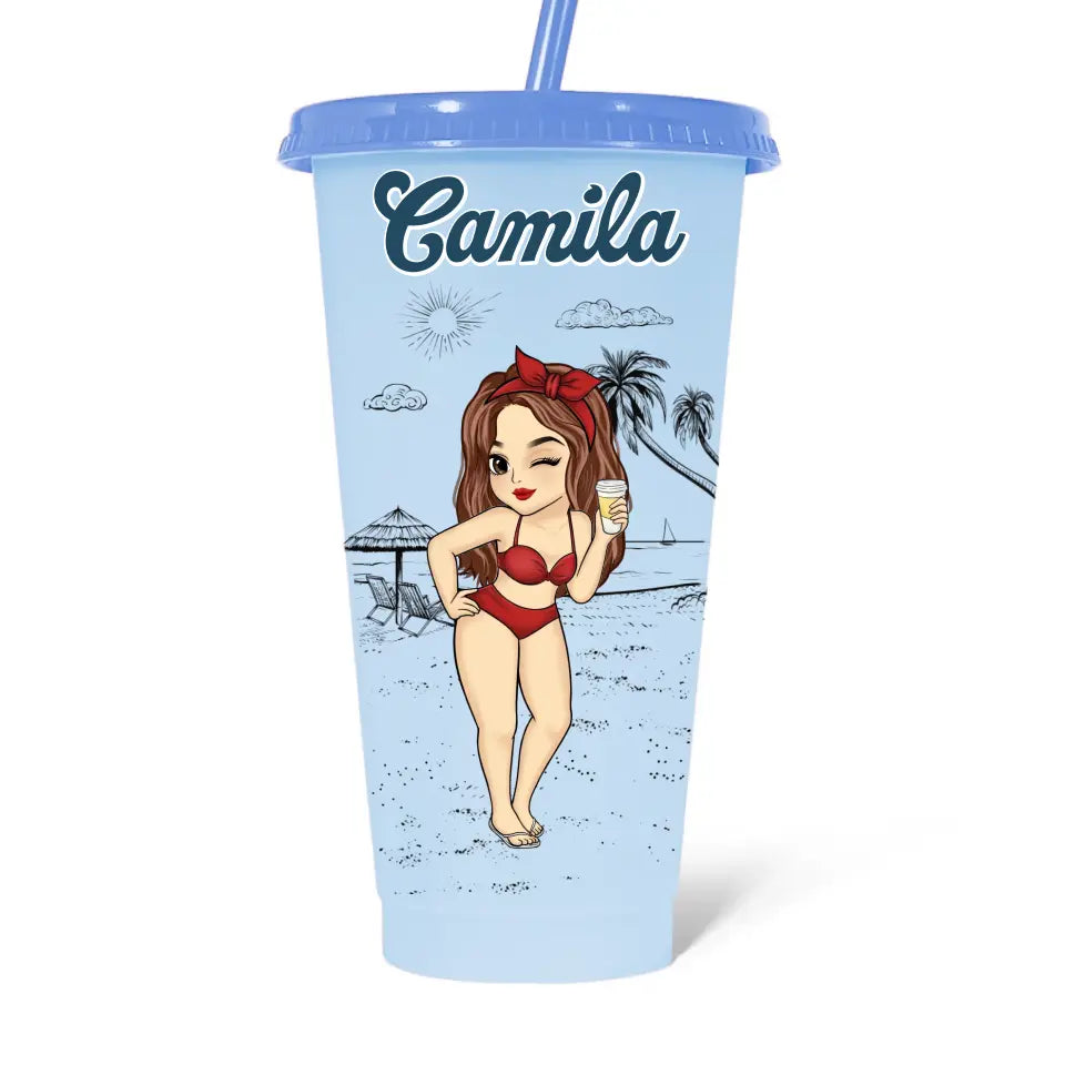 C'est l'heure des vacances - Tasse personnalisée à changement de couleur pour meilleure amie - Cadeau de vacances d'été, cadeau de fête d'anniversaire à la piscine pour meilleures amies, meilleures amies, sœurs
