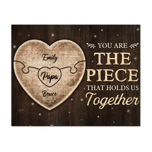 Papa, tu es mon héros pour toujours - Puzzle personnalisé familial - Fête des pères, cadeau pour papa, grand-père