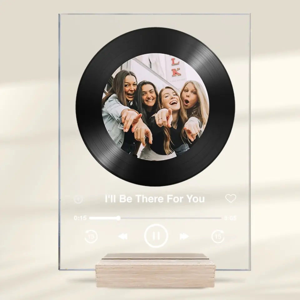 Photo personnalisée « Je serai là pour toi » - Plaque acrylique rectangulaire personnalisée « Bestie » - Cadeau pour les meilleurs amis, les meilleures amies et les sœurs