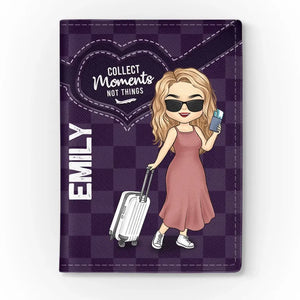 J'ai suivi mon cœur et j'ai fini dans l'avion - Étui de passeport personnalisé pour voyage, porte-passeport - Cadeau de vacances, cadeau pour les amateurs de voyages d'aventure