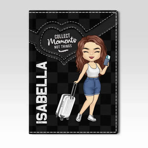 J'ai suivi mon cœur et j'ai fini dans l'avion - Étui de passeport personnalisé pour voyage, porte-passeport - Cadeau de vacances, cadeau pour les amateurs de voyages d'aventure