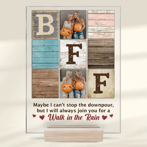 Photo personnalisée « Notre amitié est infinie » - Plaque rectangulaire en acrylique personnalisée pour meilleure amie - Cadeau pour meilleures amies, meilleures amies, sœurs