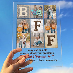 Photo personnalisée « Notre amitié est infinie » - Plaque rectangulaire en acrylique personnalisée pour meilleure amie - Cadeau pour meilleures amies, meilleures amies, sœurs