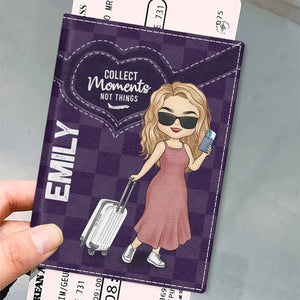 J'ai suivi mon cœur et j'ai fini dans l'avion - Étui de passeport personnalisé pour voyage, porte-passeport - Cadeau de vacances, cadeau pour les amateurs de voyages d'aventure