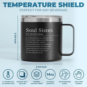 Friendship's The Wine Of Life - Bestie Personalized Custom 14oz Stainless Steel Tumbler With Handle - Gift For Best Friends, BFF, Sisters