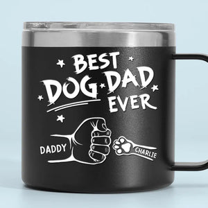 Au papa le plus adorable que je connaisse - Gobelet personnalisé en acier inoxydable de 14 oz avec poignée pour chien et chat - Cadeau pour propriétaires et amoureux des animaux