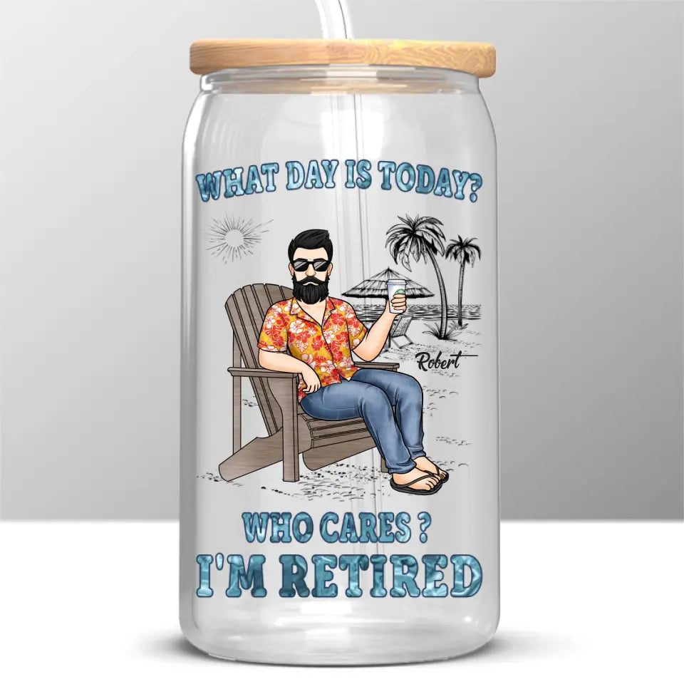 Une personne heureuse le lundi - Tasse en verre personnalisée, tasse à café glacé - Appréciation, cadeau de retraite pour collègues, amis de travail, collègues