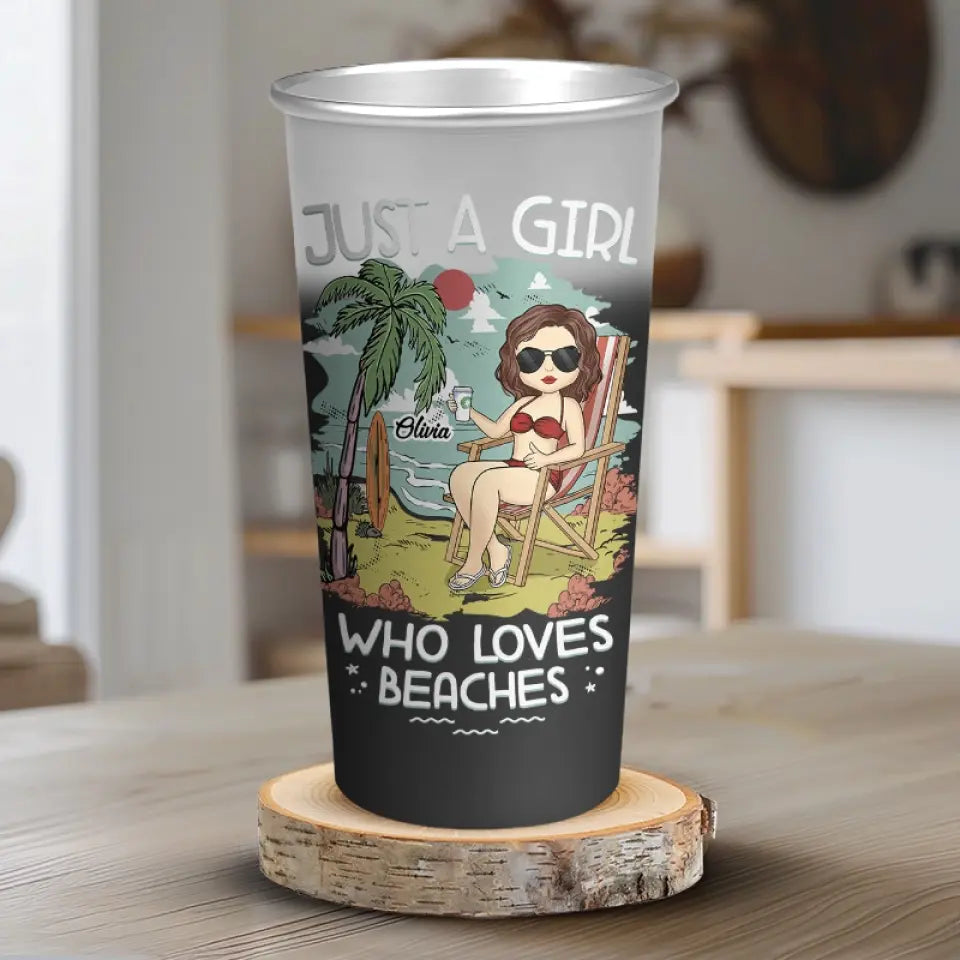La vie est meilleure à la plage - Tasse personnalisée en aluminium changeant de couleur - Cadeau de vacances d'été pour les meilleures amies, les meilleures amies et les sœurs