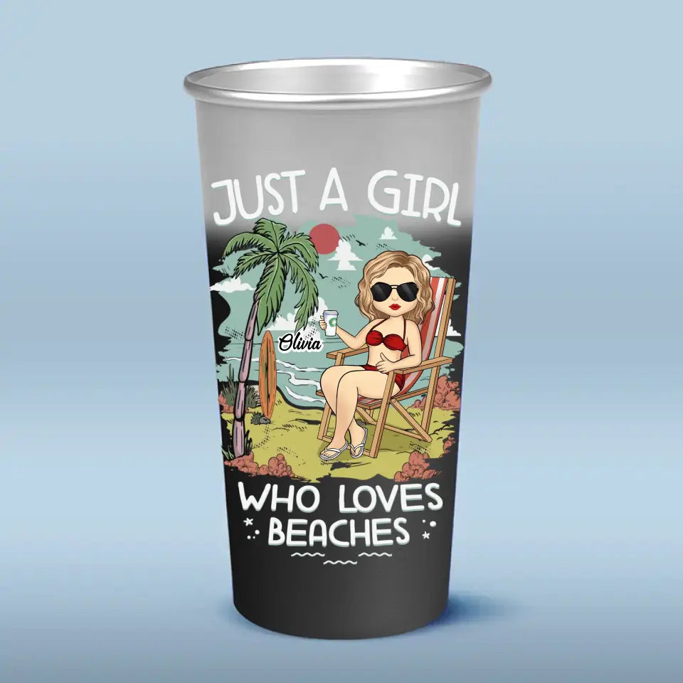 La vie est meilleure à la plage - Tasse personnalisée en aluminium changeant de couleur - Cadeau de vacances d'été pour les meilleures amies, les meilleures amies et les sœurs