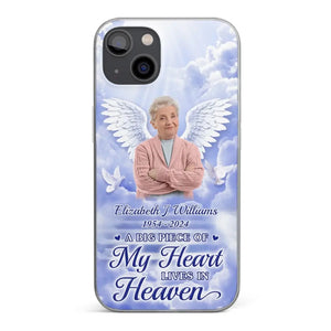 Photo personnalisée pour que nous vivions dans nos cœurs - Étui de téléphone transparent personnalisé commémoratif - Cadeau de condoléances pour les membres de la famille