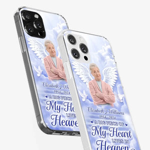 Photo personnalisée pour que nous vivions dans nos cœurs - Étui de téléphone transparent personnalisé commémoratif - Cadeau de condoléances pour les membres de la famille
