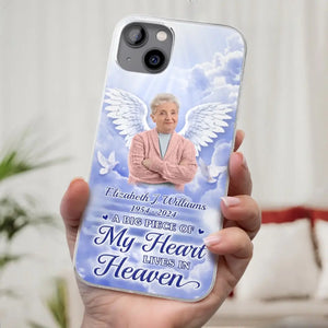 Photo personnalisée pour que nous vivions dans nos cœurs - Étui de téléphone transparent personnalisé commémoratif - Cadeau de condoléances pour les membres de la famille