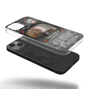 Photo personnalisée Votre amour sera toujours là - Coque de téléphone transparente personnalisée commémorative - Cadeau de condoléances pour les membres de la famille