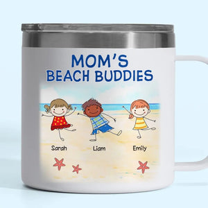 Nous sommes vos amis de plage - Gobelet personnalisé en acier inoxydable de 14 oz avec poignée - Cadeau pour maman, grand-mère