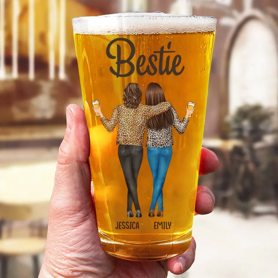Les filles boivent à nouveau - Verre à bière personnalisé Bestie - Cadeau de vacances d'été pour meilleures amies, meilleures amies, sœurs, collègues