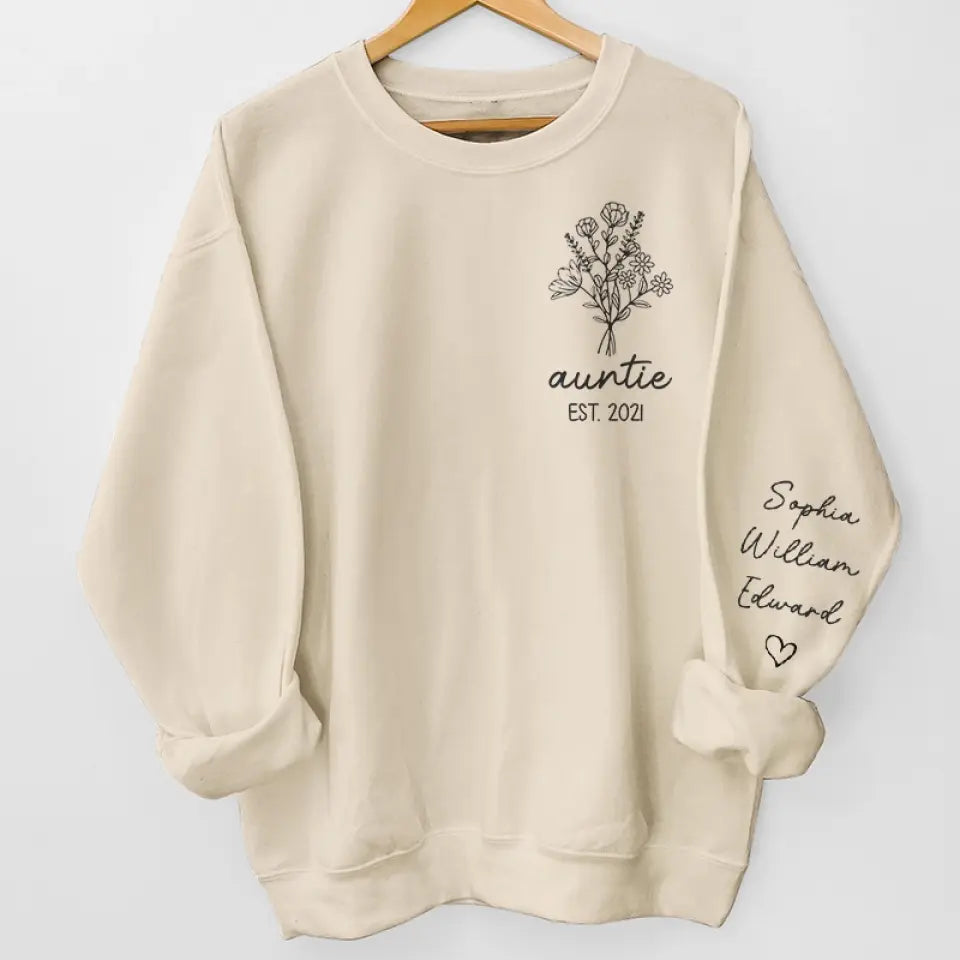 La famille signifie que personne n'est laissé pour compte ou oublié - Sweat-shirt unisexe personnalisé avec motif sur la manche - Cadeau pour les membres de la famille