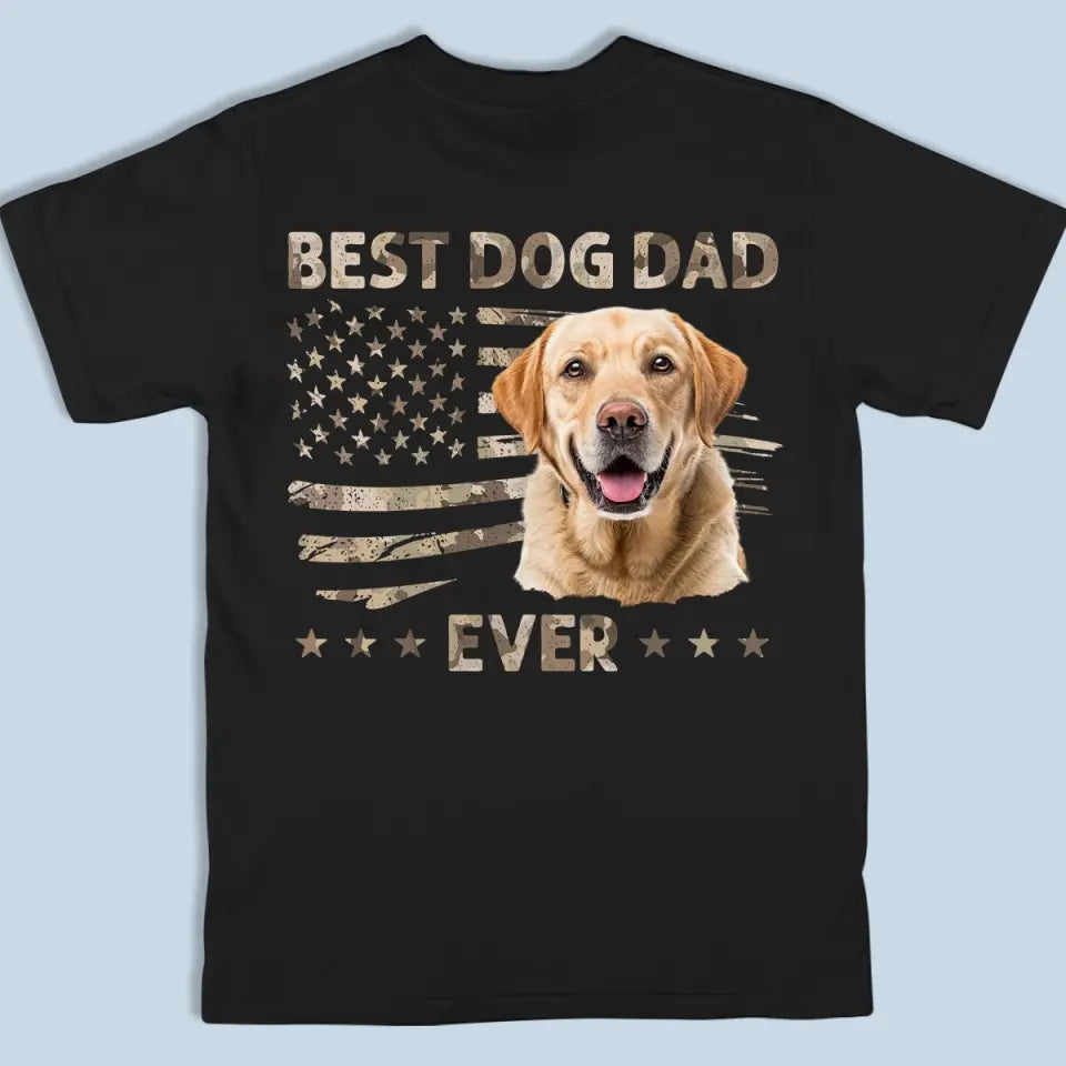 T-shirt, sweat à capuche et sweat-shirt unisexe personnalisé avec photo « Père chien » - Cadeau pour la fête des pères et les amoureux des animaux