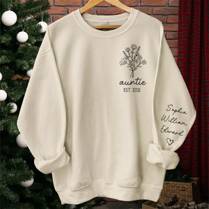 La famille signifie que personne n'est laissé pour compte ou oublié - Sweat-shirt unisexe personnalisé avec motif sur la manche - Cadeau pour les membres de la famille