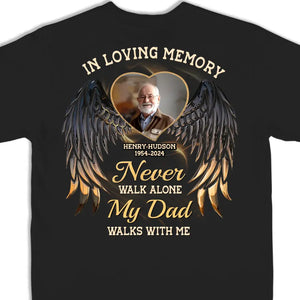 Photo personnalisée en mémoire de famille - T-shirt unisexe, sweat à capuche et sweat-shirt personnalisés au dos - Cadeau de condoléances pour les membres de la famille