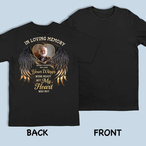 Photo personnalisée en mémoire de famille - T-shirt unisexe, sweat à capuche et sweat-shirt personnalisés au dos - Cadeau de condoléances pour les membres de la famille