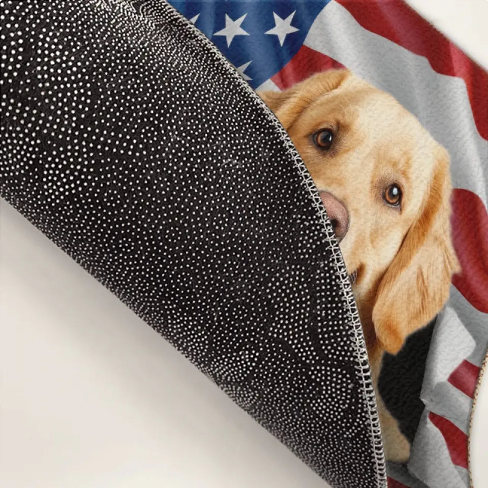 Tapis décoratif personnalisé avec photo « Amour, rires et amis » pour chiens et chats – Cadeau de pendaison de crémaillère pour propriétaires et amoureux des animaux