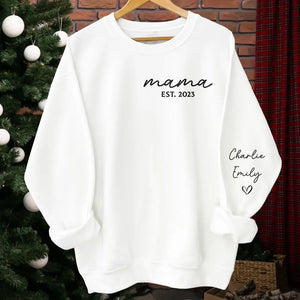 Maman, son amour est inconditionnel - Sweat-shirt brodé personnalisé pour la famille - Cadeau pour maman, grand-mère