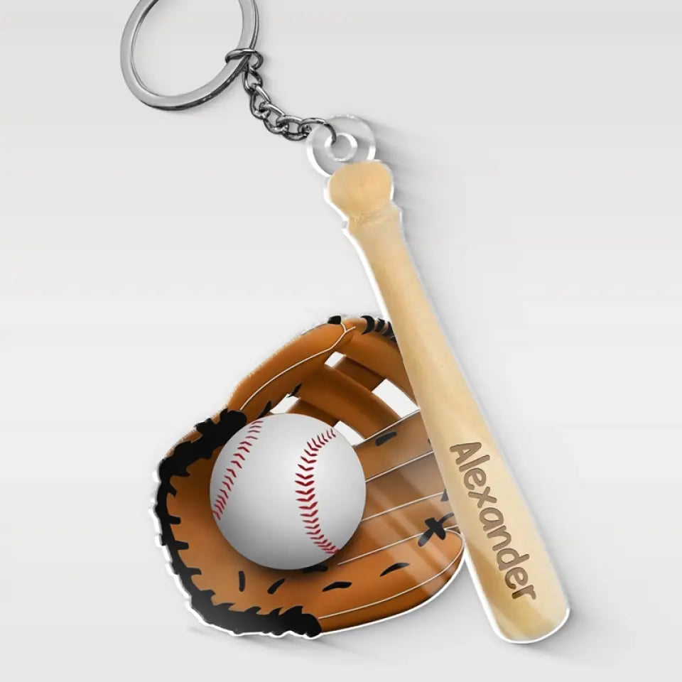 Chaque coup me rapproche du prochain coup de circuit - Porte-clés personnalisé en acrylique de forme personnalisée pour la famille - Cadeau pour les membres de la famille, les amateurs de sport, les joueurs de sport