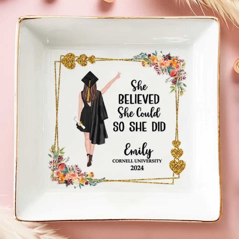 Félicitations pour votre nouveau morceau de papier - Plat à bijoux personnalisé pour la famille - Cadeau de remise de diplôme pour les membres de la famille, les frères et sœurs