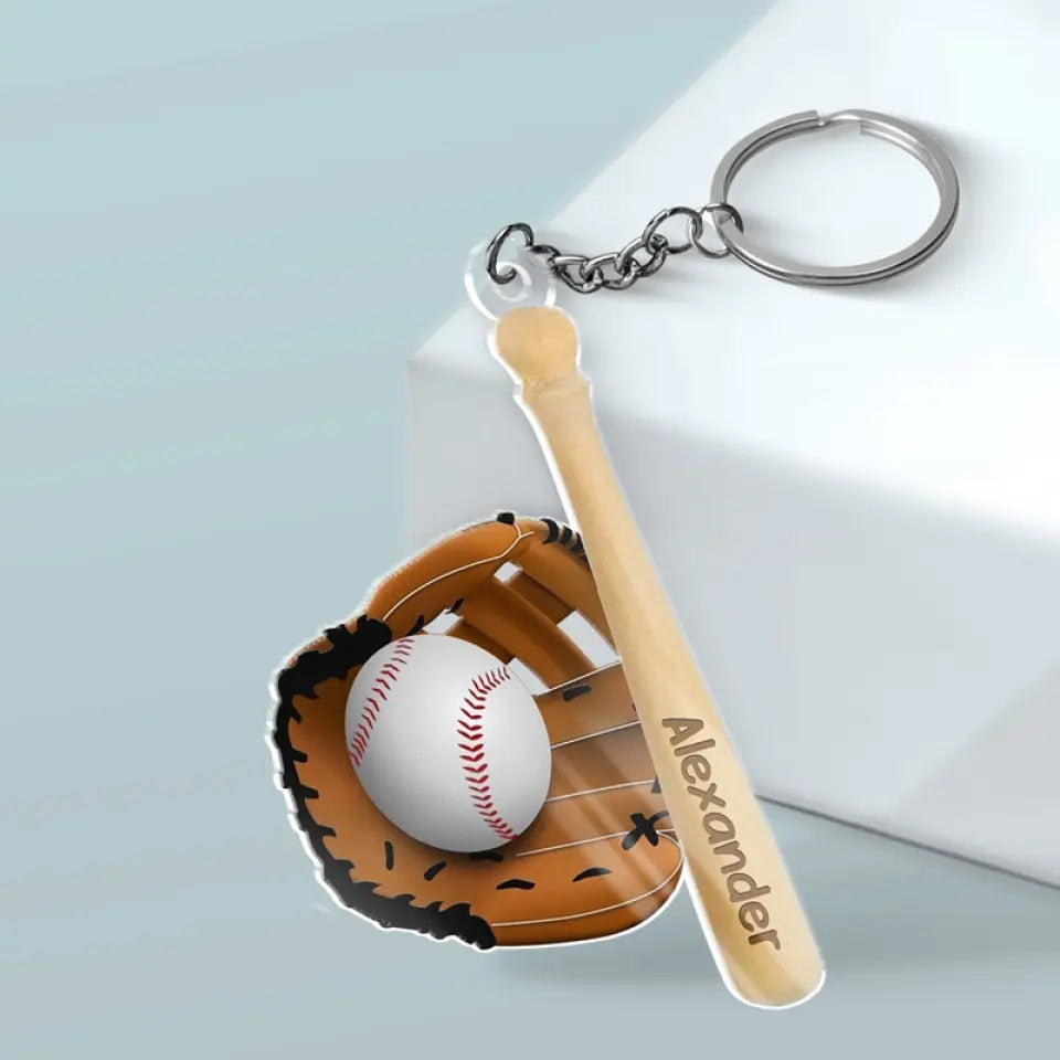 Chaque coup me rapproche du prochain coup de circuit - Porte-clés personnalisé en acrylique de forme personnalisée pour la famille - Cadeau pour les membres de la famille, les amateurs de sport, les joueurs de sport