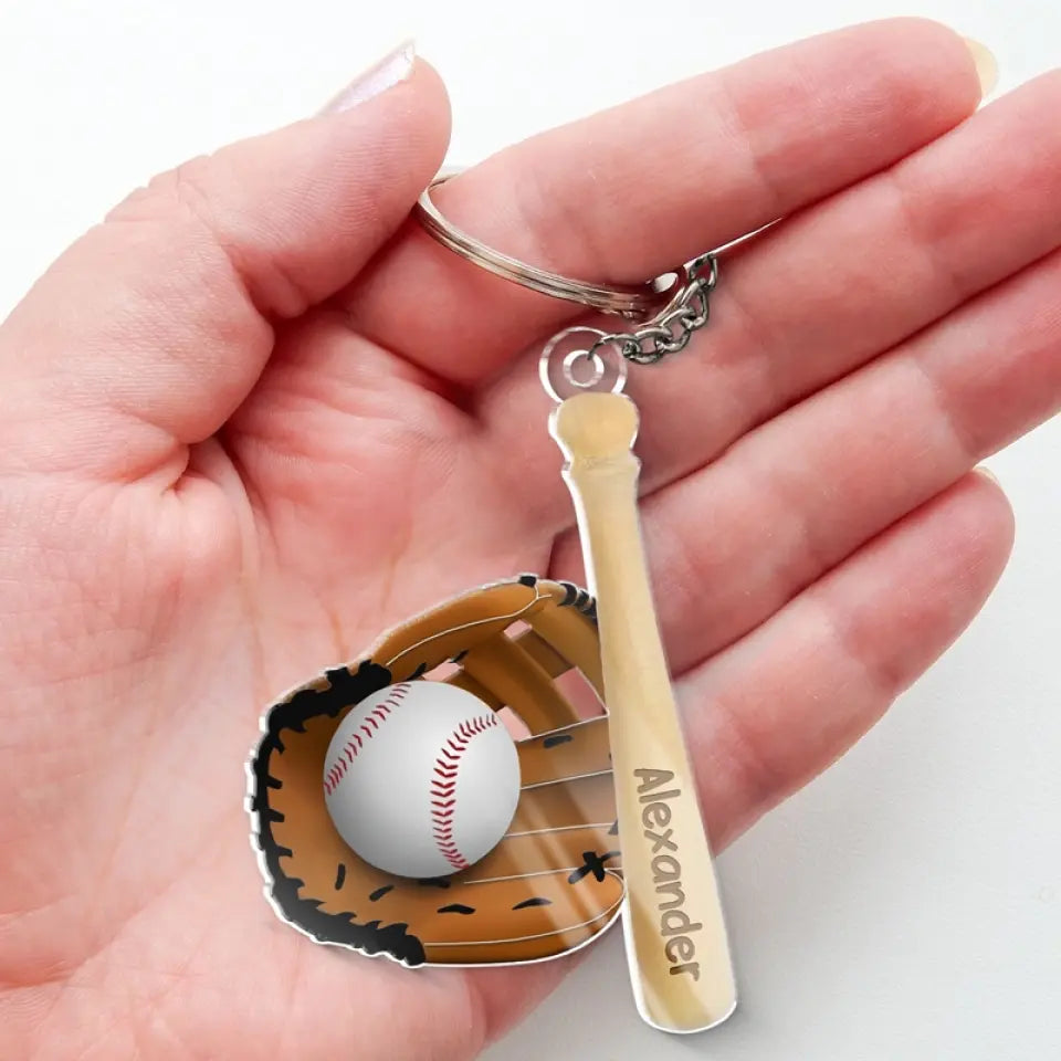 Chaque coup me rapproche du prochain coup de circuit - Porte-clés personnalisé en acrylique de forme personnalisée pour la famille - Cadeau pour les membres de la famille, les amateurs de sport, les joueurs de sport