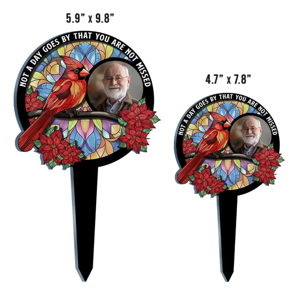 Photo personnalisée « Nous sommes toujours avec vous » - Piquet de jardin en acrylique personnalisé de style vitrail - Cadeau de condoléances pour les membres de la famille
