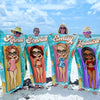 L'été nous appelle - Serviette de plage personnalisée pour meilleure amie - Cadeau de vacances d'été, cadeau d'anniversaire pour meilleure amie, meilleure amie, sœur