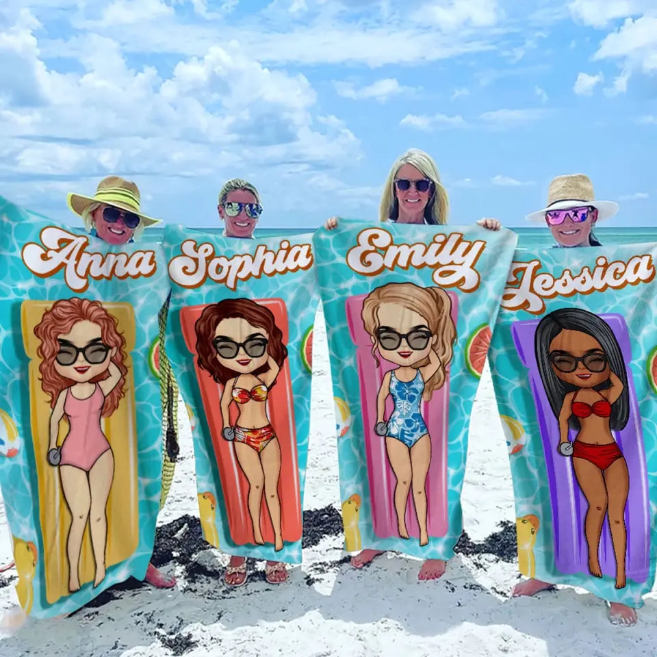 L'été nous appelle - Serviette de plage personnalisée pour meilleure amie - Cadeau de vacances d'été, cadeau d'anniversaire pour meilleure amie, meilleure amie, sœur