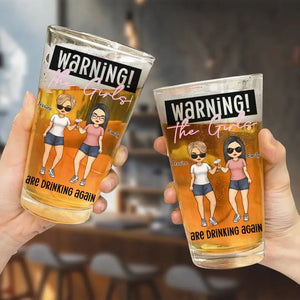 Les filles boivent à nouveau - Verre à bière personnalisé Bestie - Cadeau pour meilleures amies, meilleures amies, sœurs, collègues