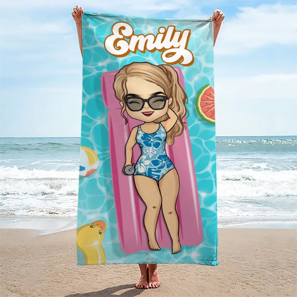 L'été nous appelle - Serviette de plage personnalisée pour meilleure amie - Cadeau de vacances d'été, cadeau d'anniversaire pour meilleure amie, meilleure amie, sœur