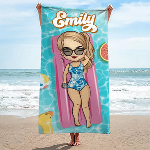 L'été nous appelle - Serviette de plage personnalisée pour meilleure amie - Cadeau de vacances d'été, cadeau d'anniversaire pour meilleure amie, meilleure amie, sœur