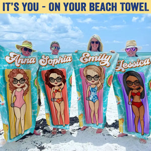 L'été nous appelle - Serviette de plage personnalisée pour meilleure amie - Cadeau de vacances d'été, cadeau d'anniversaire pour meilleure amie, meilleure amie, sœur