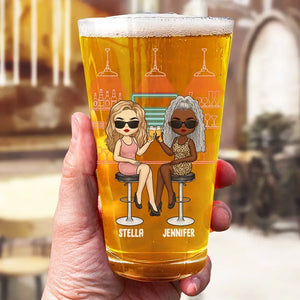 Parfois, la meilleure thérapie est de boire - Verre à bière personnalisé Bestie - Cadeau pour les meilleures amies, BFF, sœurs, collègues